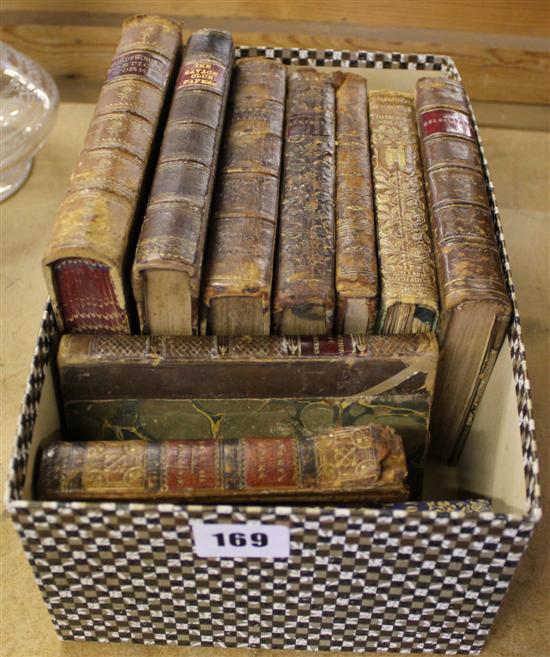 Collection of leather bound books